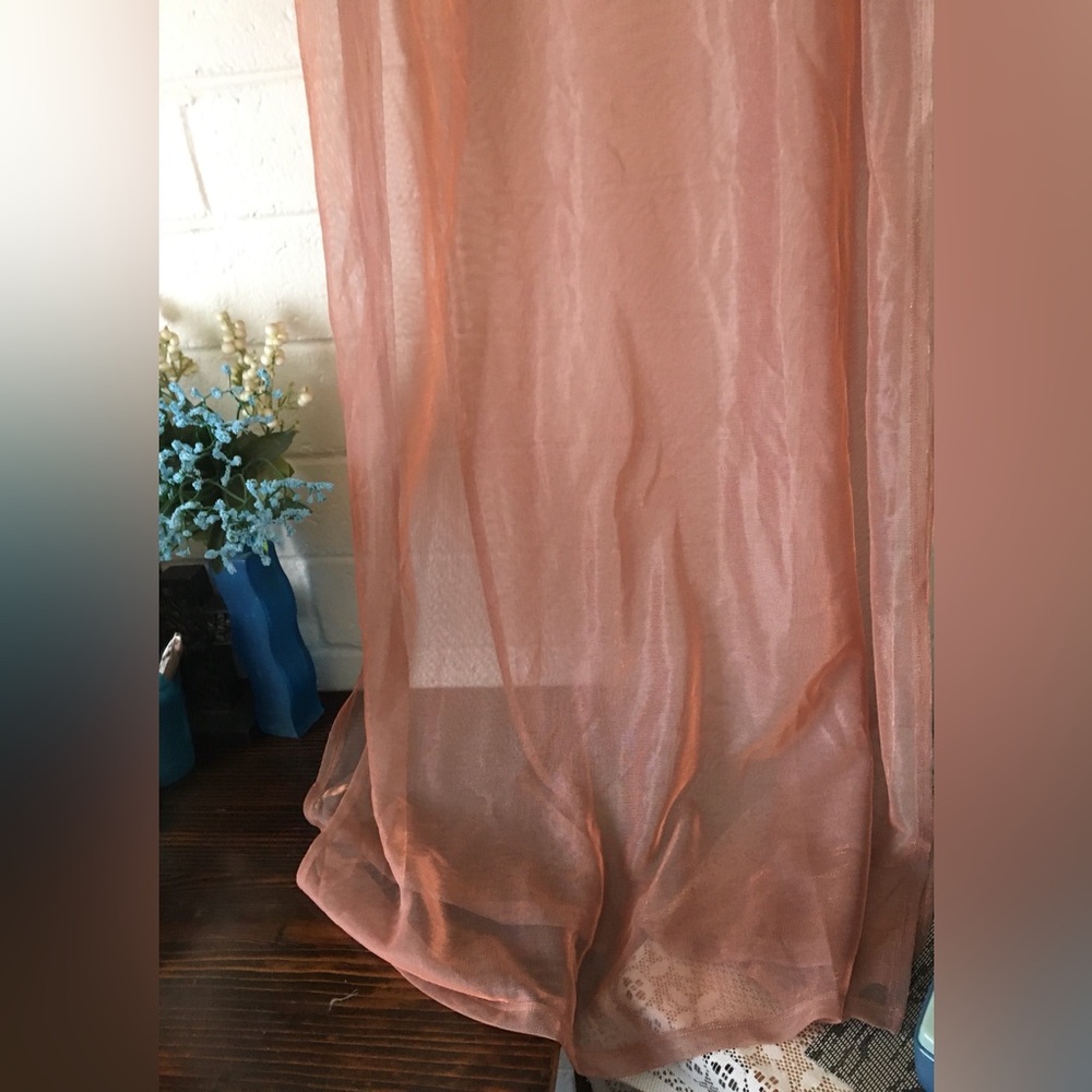 Elegant Sheer metallic copper overlay Dress - Picture 9 of 9